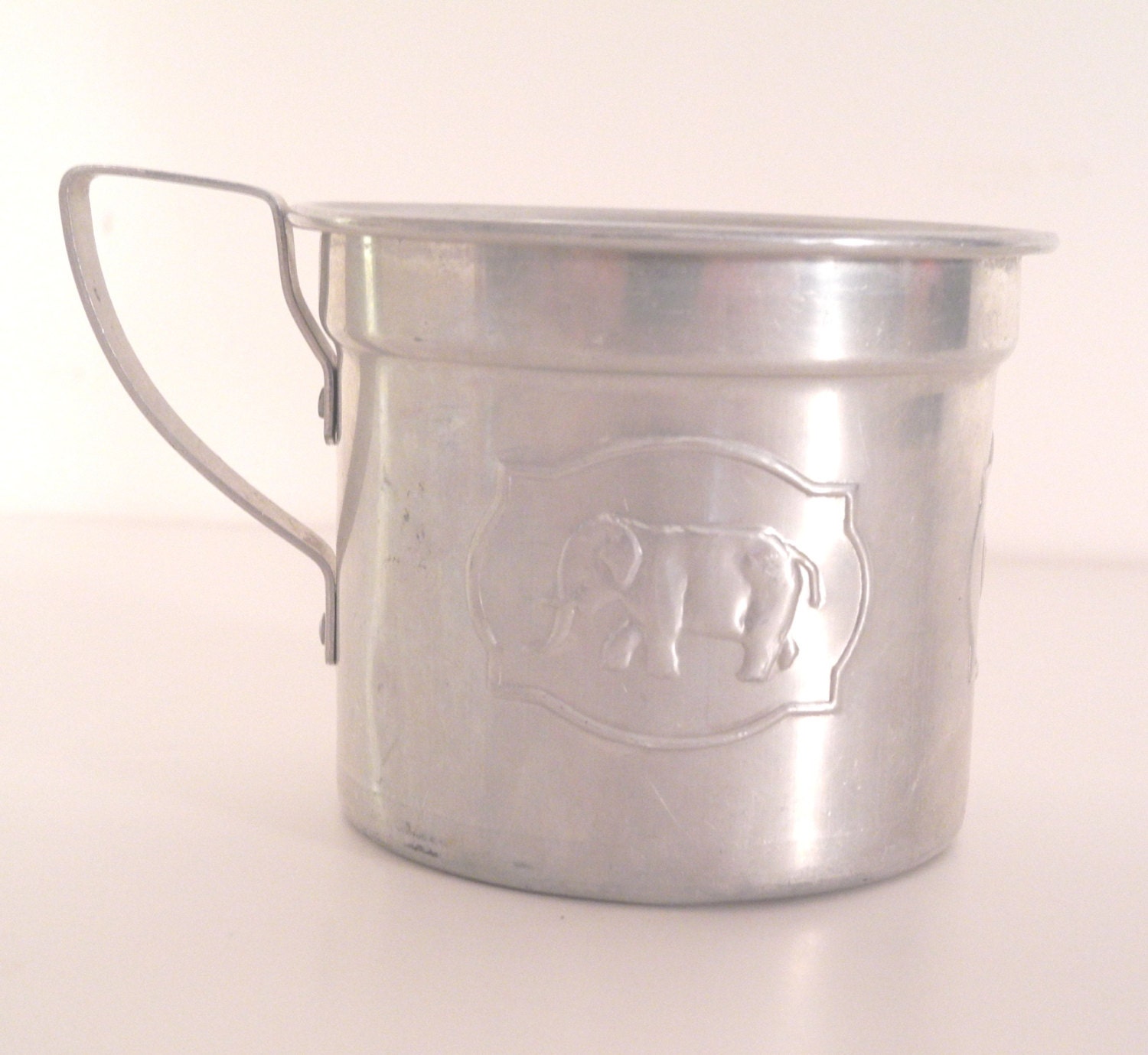 Vintage Baby Cup 1930's Tin Baby Cup Rustic Tin Baby