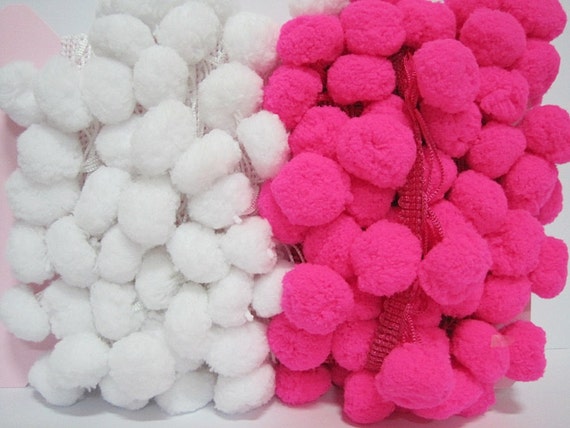 pom trim large extra pom white Sale hot pom pink trim, Sale, pom trim, pom pom Items, white pink On