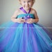 CLOSEOUT sale: Turquoise and Purple Flower girl dresswith