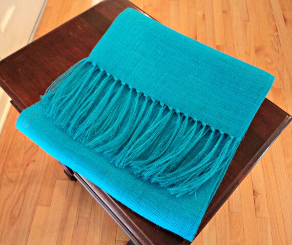 turquoise table runner with fringe 14 or 16 wide turquoise table runner with fringe 14 or 16 wide