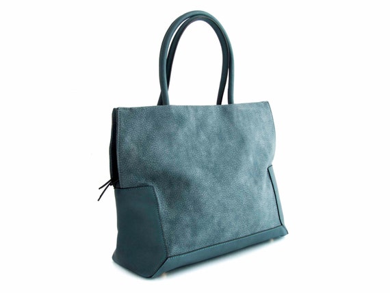 Shoulder Bag vegan Leather Handbag Bag Tote Blue - the Celli- new ...