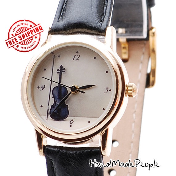 strap violin case for Case Violin Women Watch, Watch, Vintage Watch, Golden Style Ladies