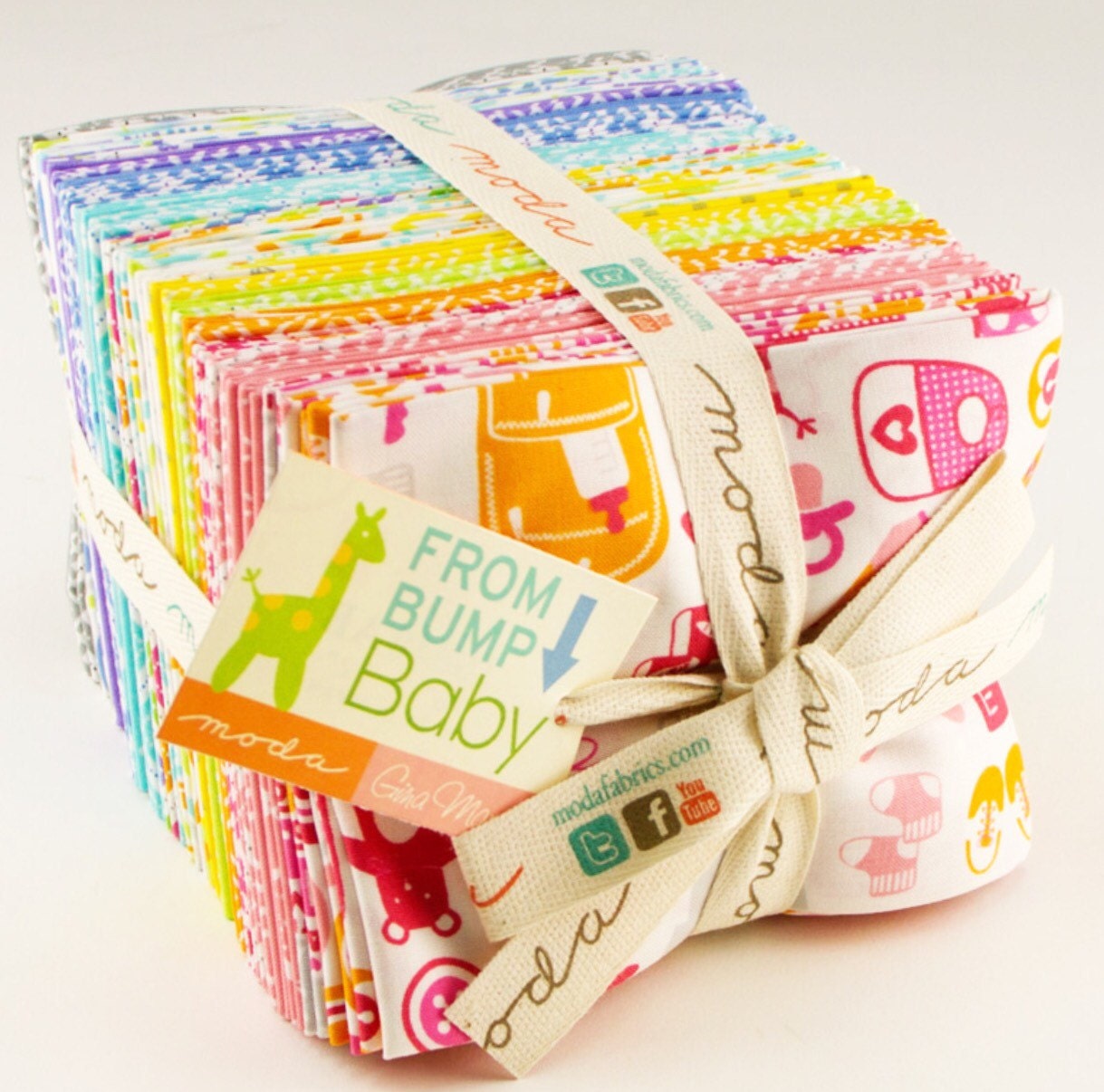 Sale From bump To Baby fat quarter bundle by Gina Martin for