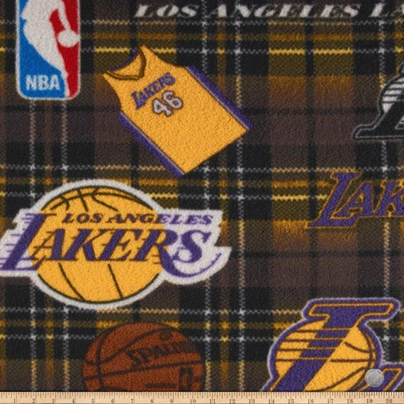 144107116 NBA Los Angeles Lakers Plaid Polyester Fleece