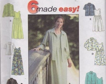 Simplicity 7954, Size 6-8-10, Misses' Dress and Jacket Pattern, UNCUT, Casual Dress, Work Wear, 1997, Factory Folds, Six Made Easy Pattern