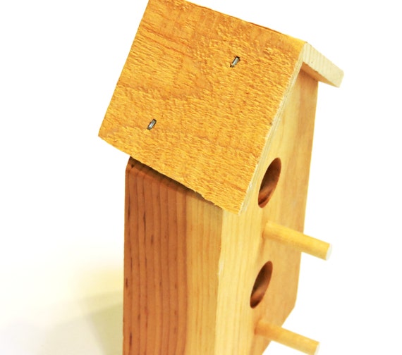 Unfinished Wood Birdhouse, Wooden 2-Story Small Wooden 