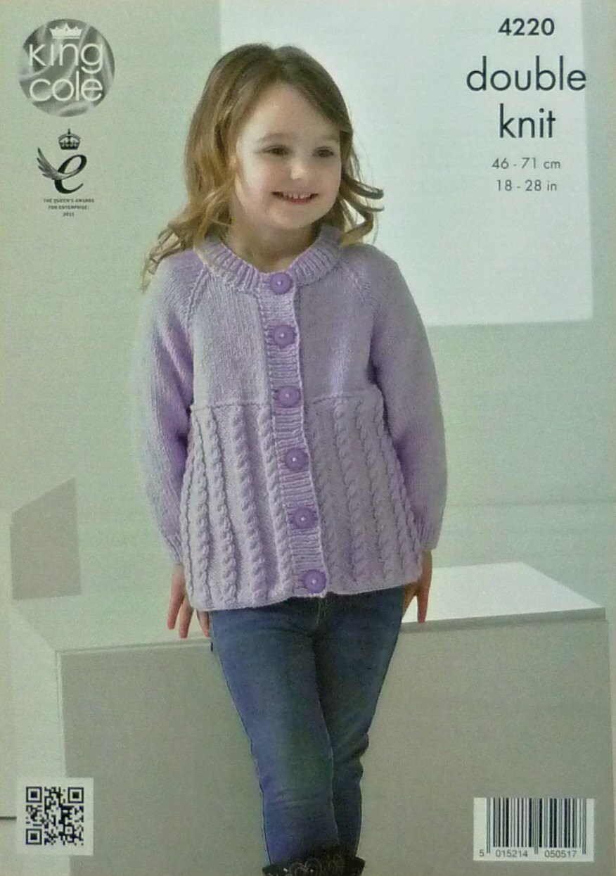 Childrens Knitting Pattern K4220 Childrens Long Sleeve Round