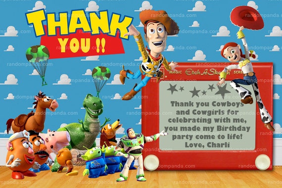 Matching Toy Story Thank you Card, Toy Story Party, Jessie Thank you ...