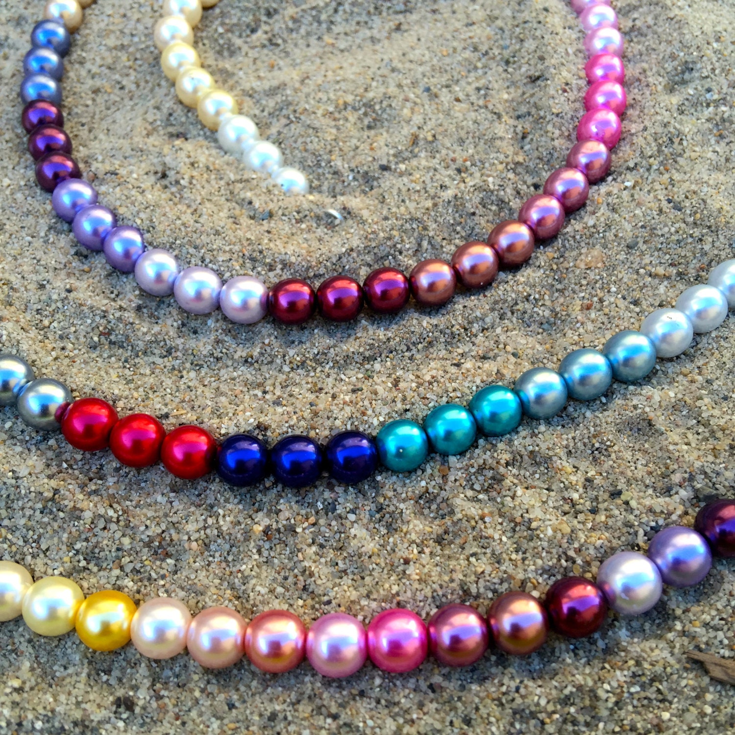 Pearls czech Glass Pearls 8mm Round Mint Green 24 by BlueOceanBead