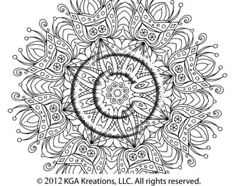 instant pdf download coloring page hand drawn zentangle