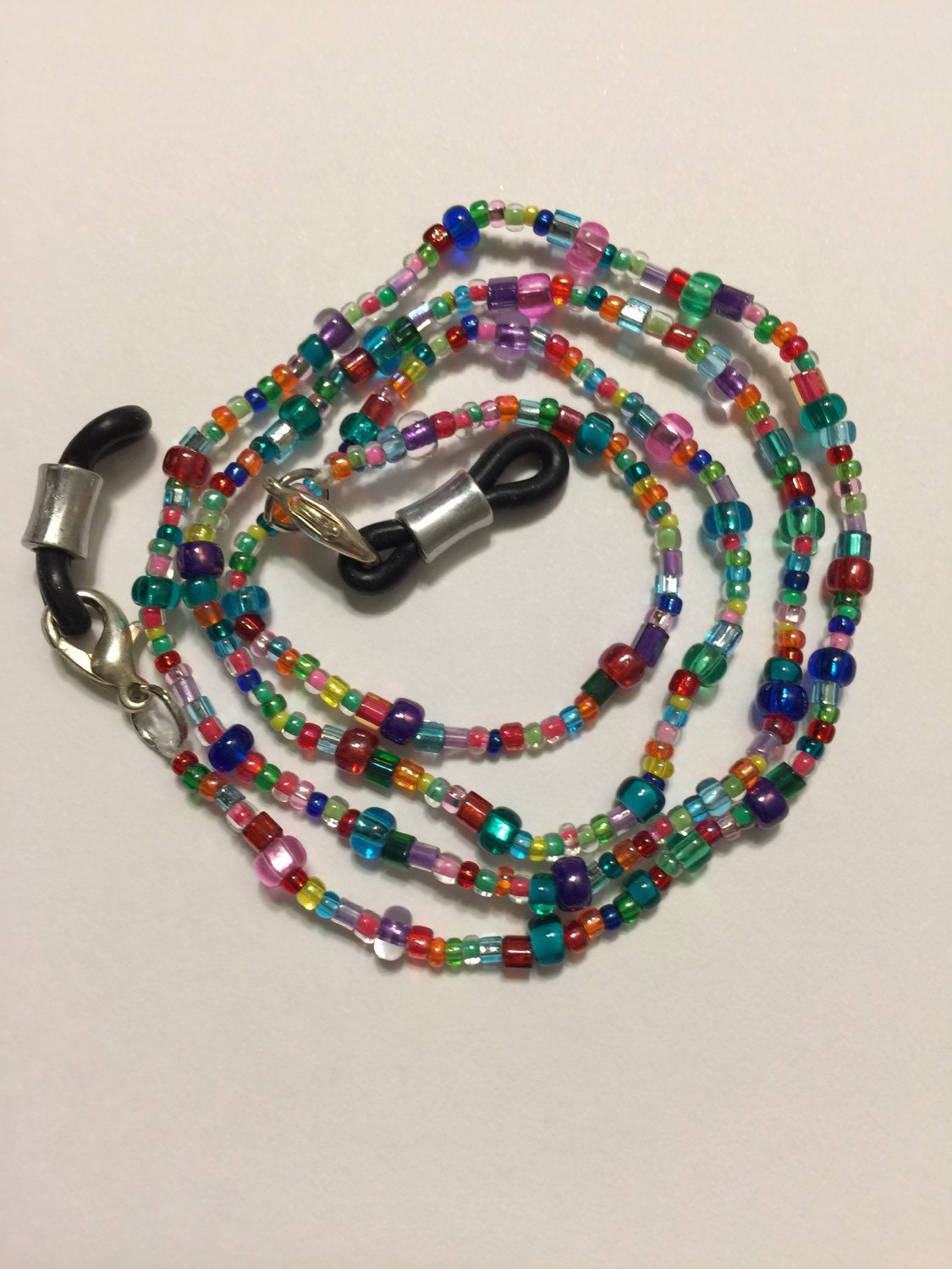 Rainbow Bright Eyeglass Chain by daisysandgood on Etsy