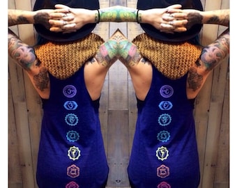 Rainbow CHAKRAS Racerback Tank