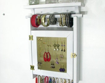 Hanging Jewelry Organizer Display with two layers of storage