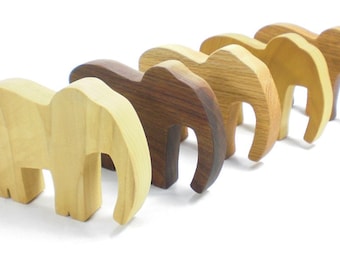 Wooden Elephant Toy Animal Party Favor, kids party favor, kids wooden toys, wooden animal toy, safari animal toy, african animal toy