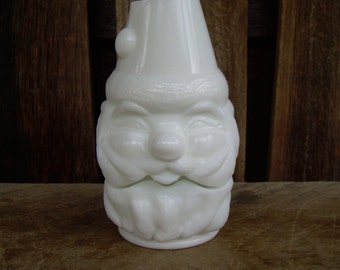 Fenton glass Lamp  Claus lamp Vintage Glass Fairy Milk milk fairy Santa