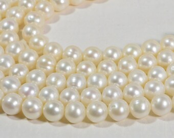 Freshwater Pearl 8-8.5mm Beads Jewelry Making Supplies Pearl Beads White Pearl Beads