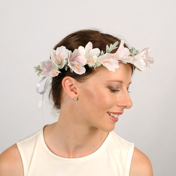 Floral Circlet, look flower Lily Pink Crown,  crowns Boho Wedding new Crown, Crown,  Pastel