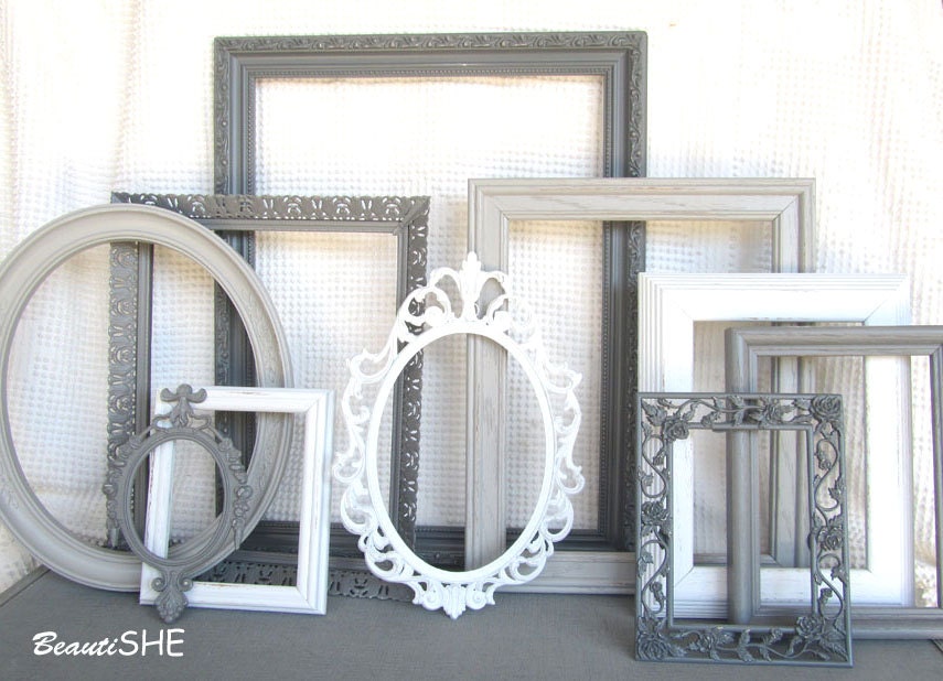 Shades of Greys and White Frame Set Custom Frames by BeautiSHE