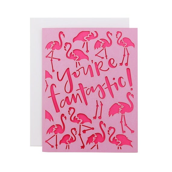 You're Fantastic Flamingo Laser Cut Card