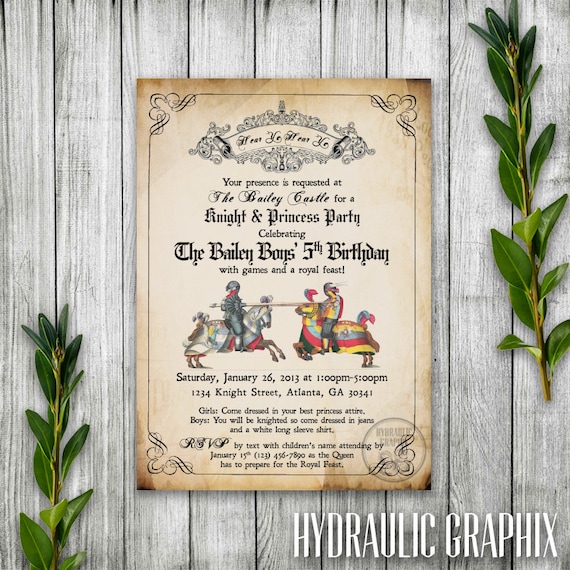 Medieval Times Invitation Wording 10