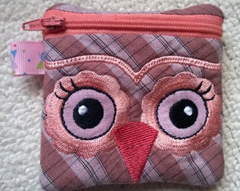 Handmade Owl Zipper Purse