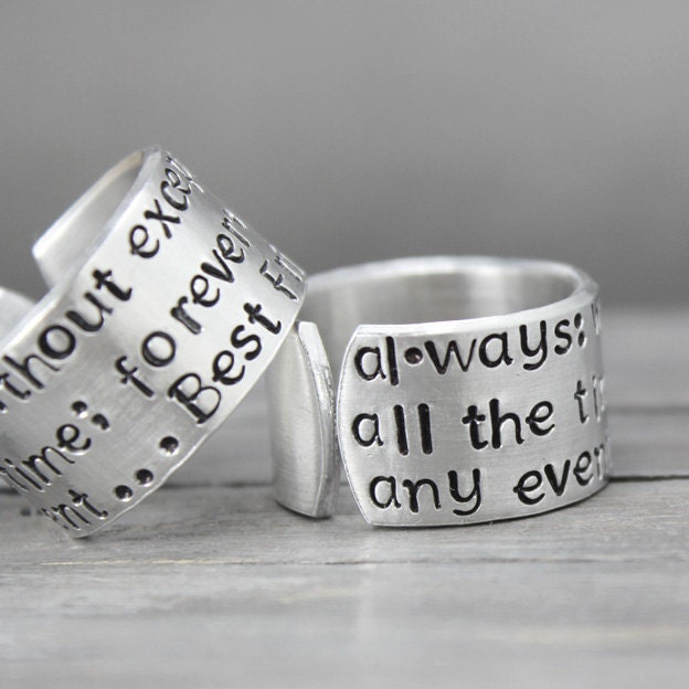 2, Best Friendship Rings For Friends Love Heart Friendship Rings Set ...
