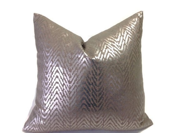 Items similar to Pillows, Silver Pillows, Metallic Decorative Throw Pillow covers, Designer ...