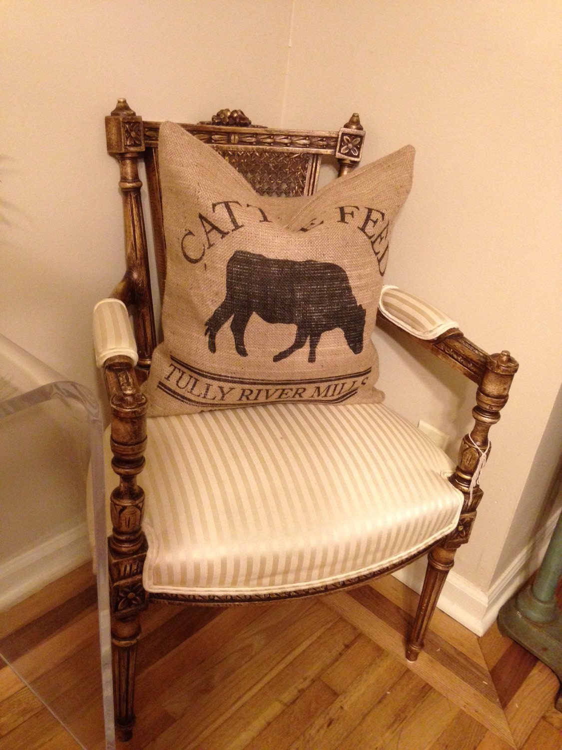 French cattle feed burlap grain