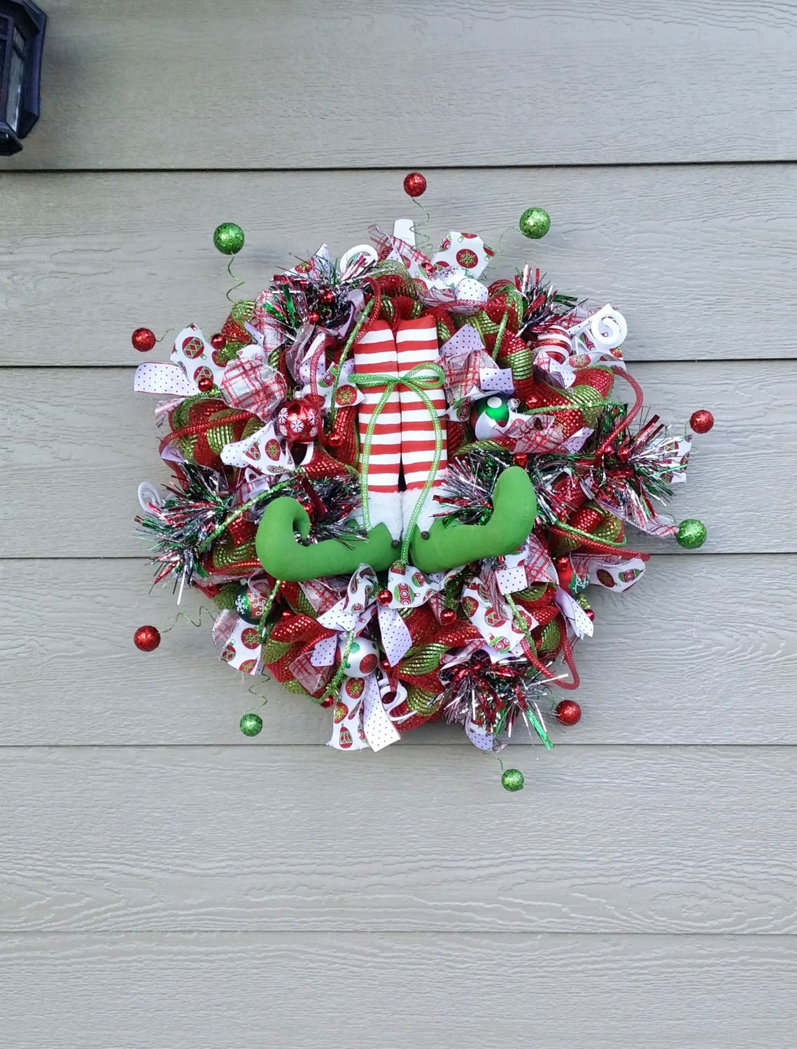 Christmas Wreath - Christmas Mesh Wreath - Elf Wreath - ETSY Original!