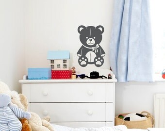 Teddy Bear Wall Decal - Teddy Bear Decor, Teddy Bear Nursery, Bear Sticker, Bear Wall Decor, Modern Nursery Decal, Bear Wall Decal