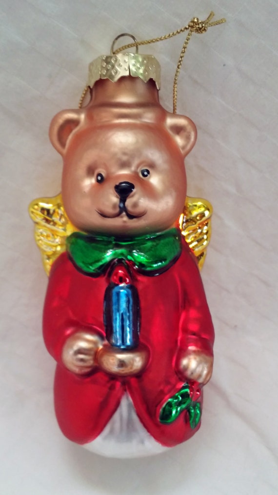 Glass Vintage Teddy Bear Ornaments