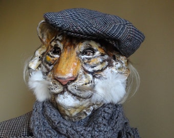 Animal masks Paper mache tiger mask tiger costume Before Sunrise