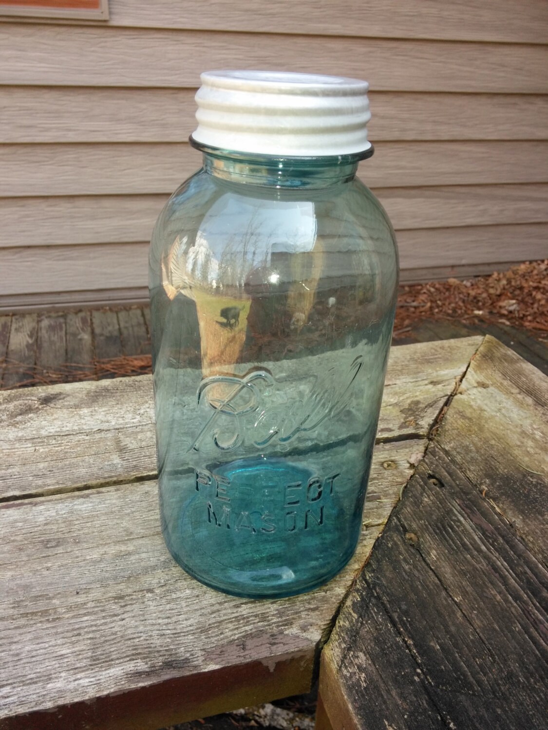 Vintage 2 Quart Ball Perfect Mason Blue Canning Jar