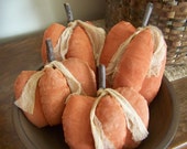 Set of 4 Primitive Pumpkin Bowl Fillers/Tucks Fall Harvest Decor