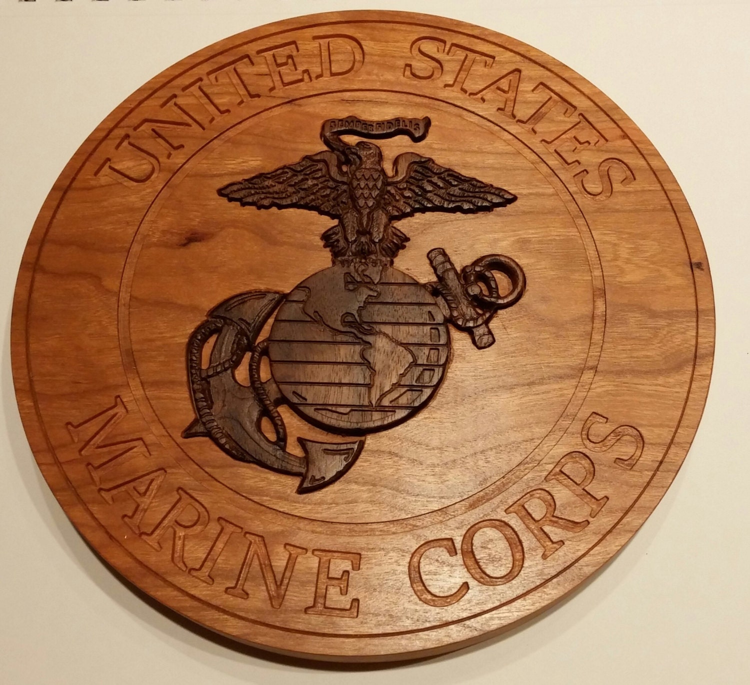 United States Marine Corp Emblem woodcarving