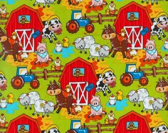 Fat Quarter Animal Farm Barn Cotton Quilting Fabric - Blank Quilting BTR6953