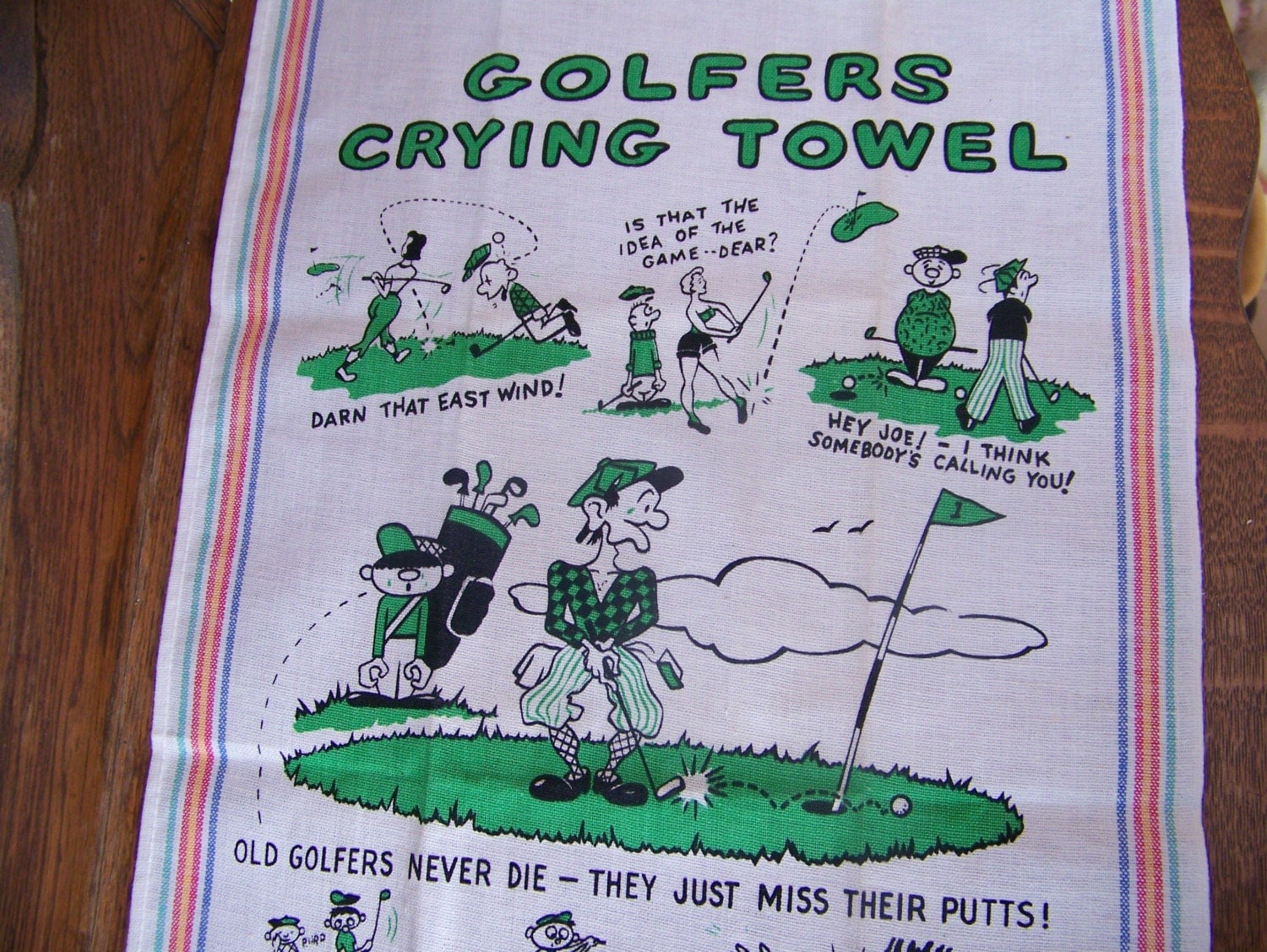 Vintage Funny Golf Towel. Golfers Crying Towel. Golf by lesaestes