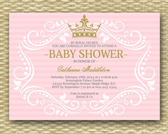 Princess Baby Shower Invitation Wording 1