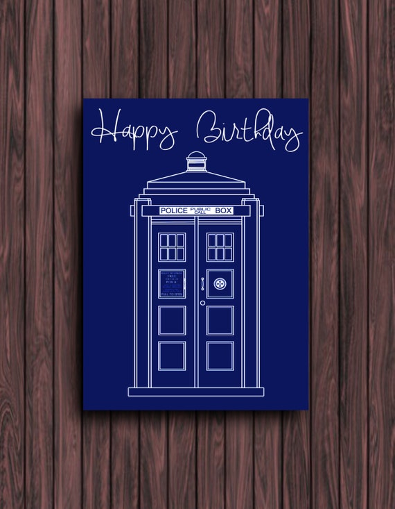 PRINTABLE. TARDIS. Doctor Who Birthday by TheDandyLionDesigns