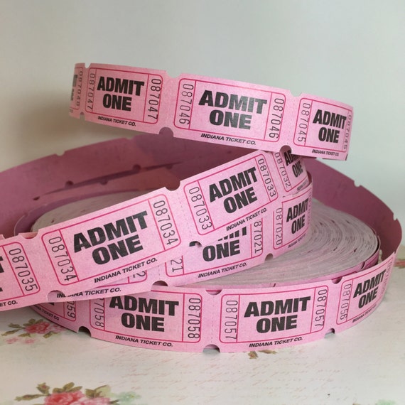 200-pink-tickets-vintage-pink-admit-one-tickets-by-thebrownpear