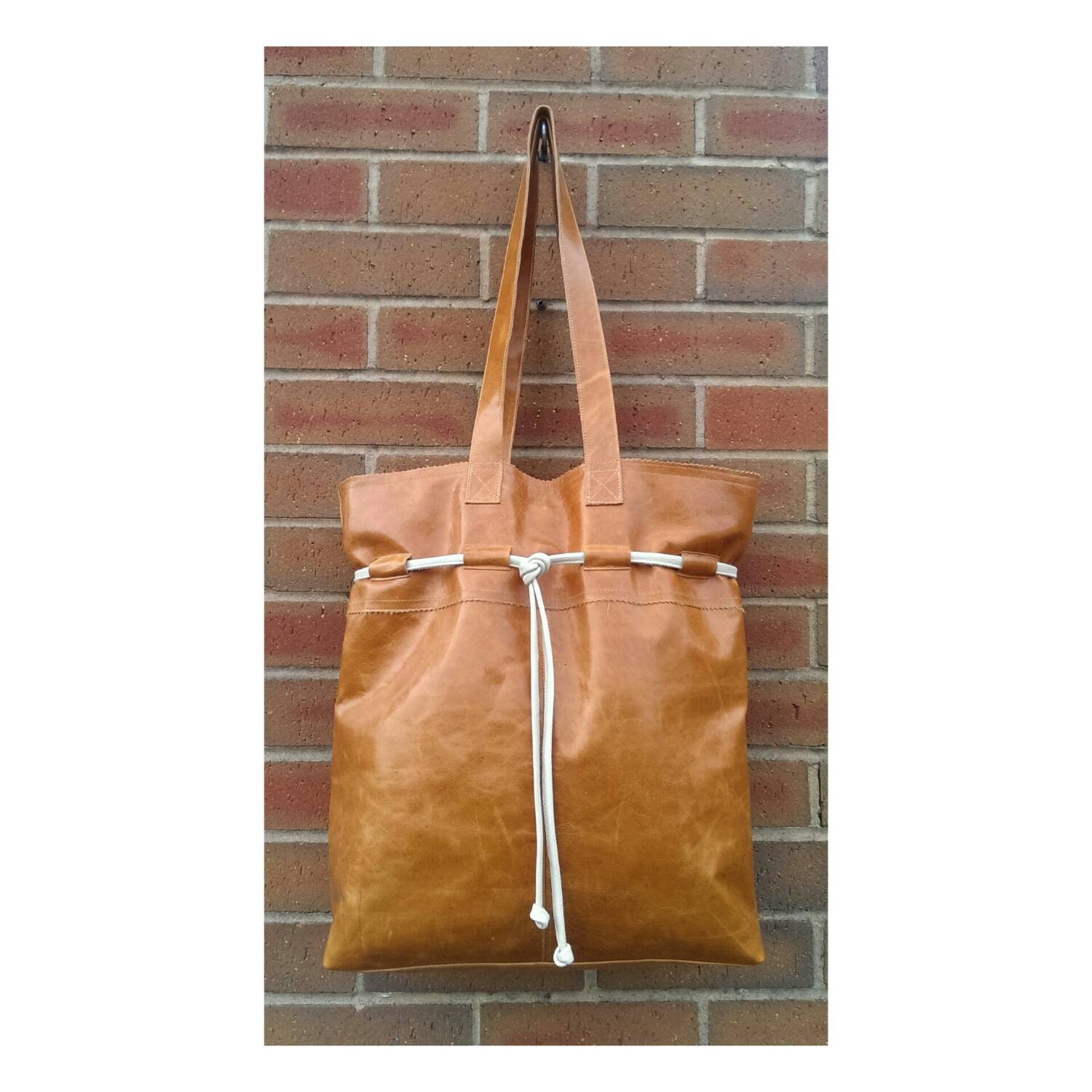 Tan Leather Bag Beach Bag Leather Bag Handmade Handbag