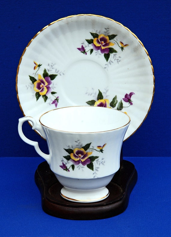 SaleVintage Royal Windsor Bone China Tea Cup and Saucer