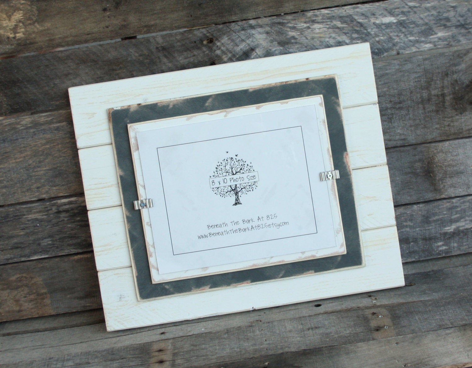 8x10 Picture Frame Distressed Wood Horizontal Boards with