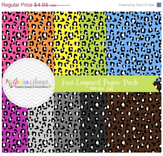 80% OFF - INSTANT DOWNLOAD, cute leopard digital paper pack, animal print photoshop background, jungle clip art, for invitations, commercia Il_570xn