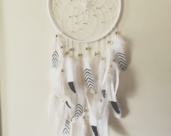Black and White Dream Catcher Boho Chic Dreamcatcher