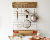 Kitchen Utensil Storage Rack Baking Center Rustic Industrial Kitchen Rack Upcycled Handmade