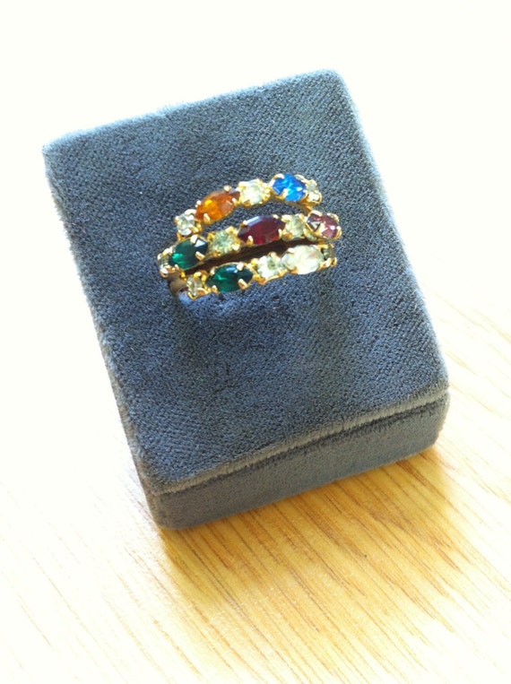 Vintage multi colored costume jewelry ring by oldskoolmarm on Etsy Vintage multi colored costume jewelry ring by oldskoolmarm on Etsy