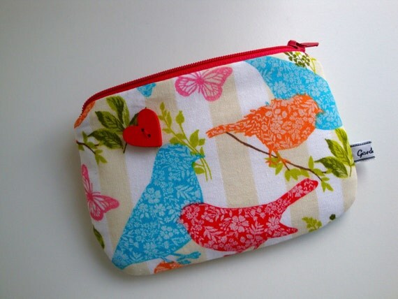 Handmade cotton Change zip purse - Coin purse - girls - women- gift ...