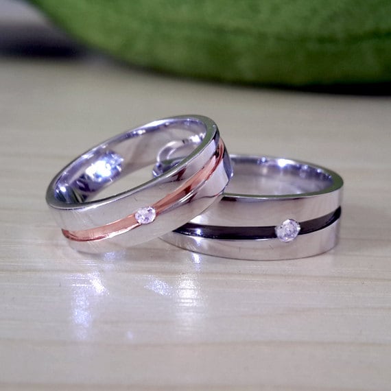 Matching Engraved Promise Ring Bands for Him by onlyuniquegifts
