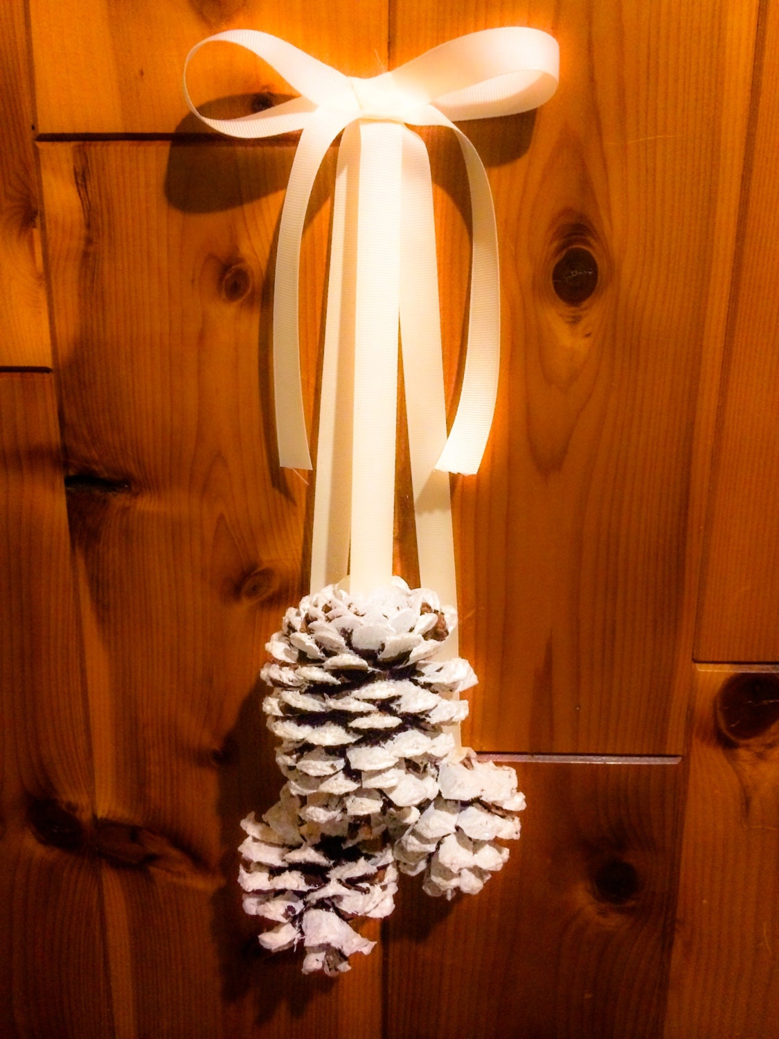 Simple Winter Pinecone Door Hanger